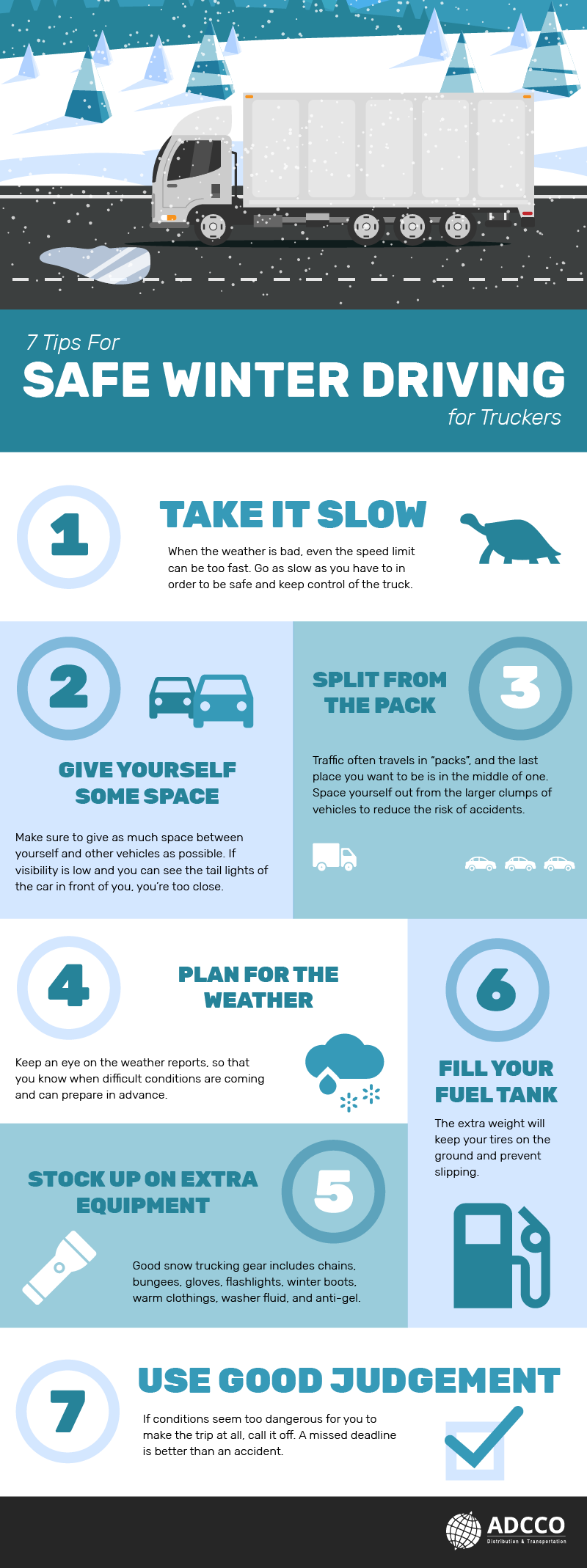 INFOGRAPHIC 7 Tips For Safe Winter Driving Adcco Incorporated 