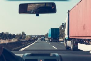 Trucks driving